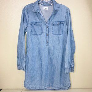 Old Navy chambrey button down shirt dress